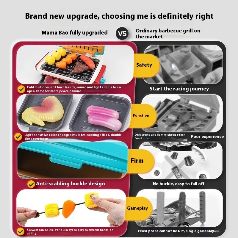 Three Little Tots Simulation Mini Small Kitchen Play House Slicer Girls' Cooking Barbecue Toys, additional product photo