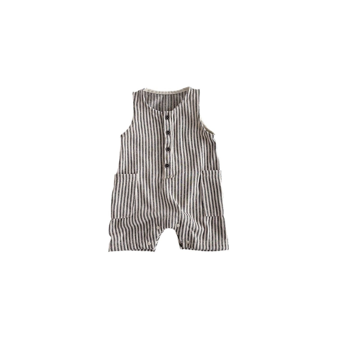 Striped Sleeveless Leotard Romper