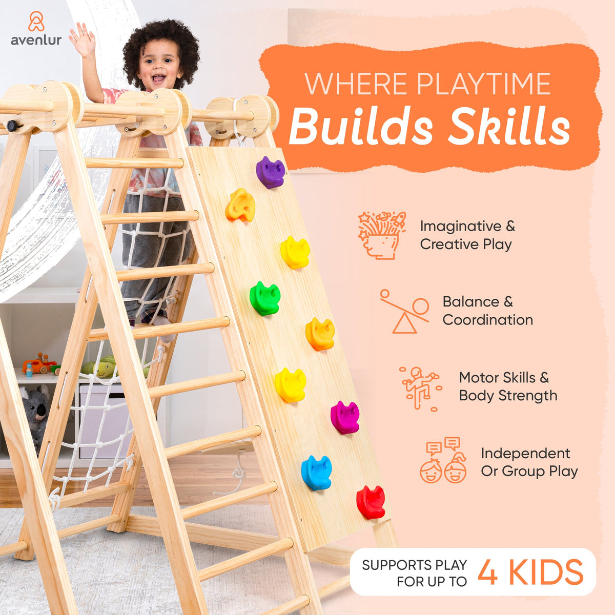 Three Little Tots Chestnut Foldable Jungle Gym, supplementary photo