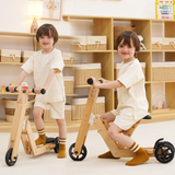 Three Little Tots Juneberry 2-in-1 Wooden Scooter and Ride-On Toy for Toddlers, another angle