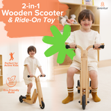 Three Little Tots Juneberry 2-in-1 Wooden Scooter and Ride-On Toy for Toddlers, additional product photo