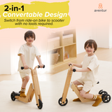 Three Little Tots Juneberry 2-in-1 Wooden Scooter and Ride-On Toy for Toddlers, extra product detail