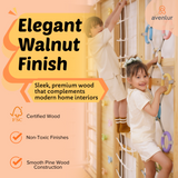 Three Little Tots Walnut Modular Swedish Ladder Jungle Gym - 95 Height - Wall Mounted, extra product detail
