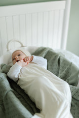 Mint Pointelle Knit Blanket