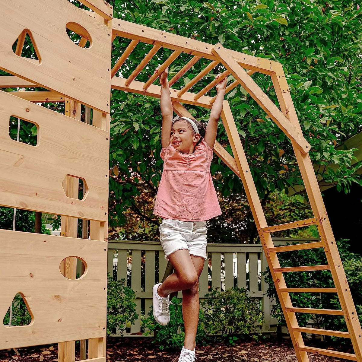 Three Little Tots Hawthorn XL Octagon Outdoor Jungle Gym - Natural, additional product photo