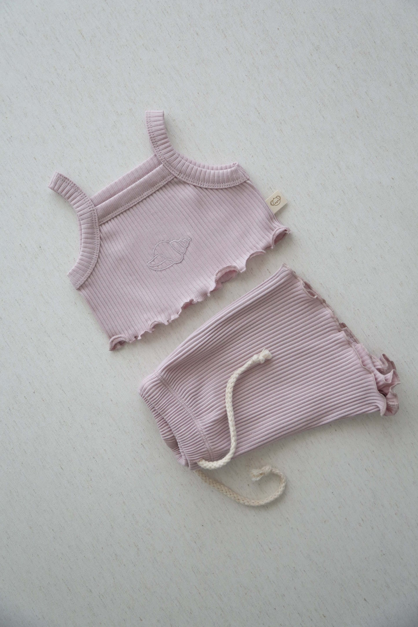Lilac Crop-Top Delicate Girls Top and Bottom Set