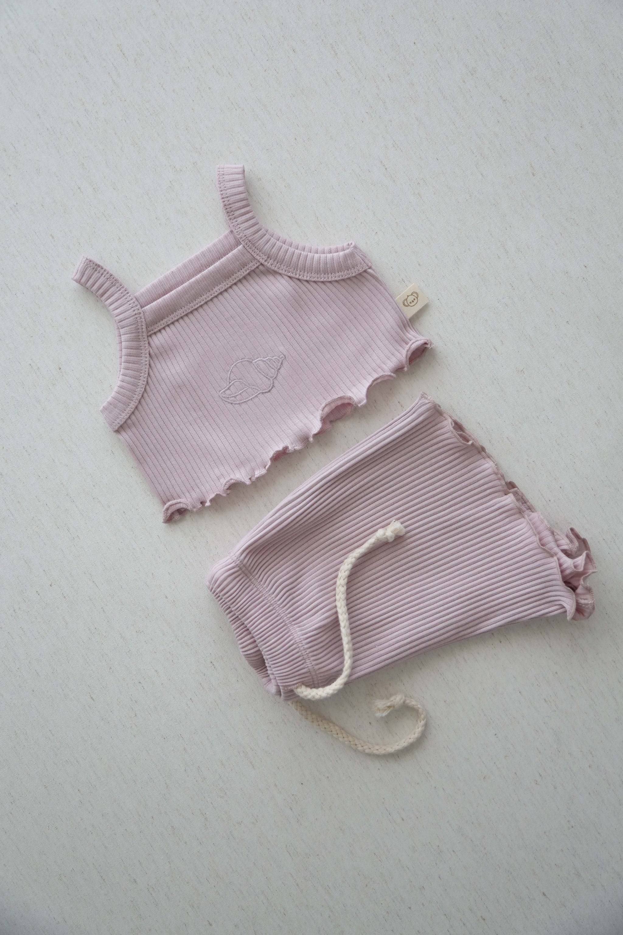 Lilac Crop-Top Delicate Girls Top and Bottom Set