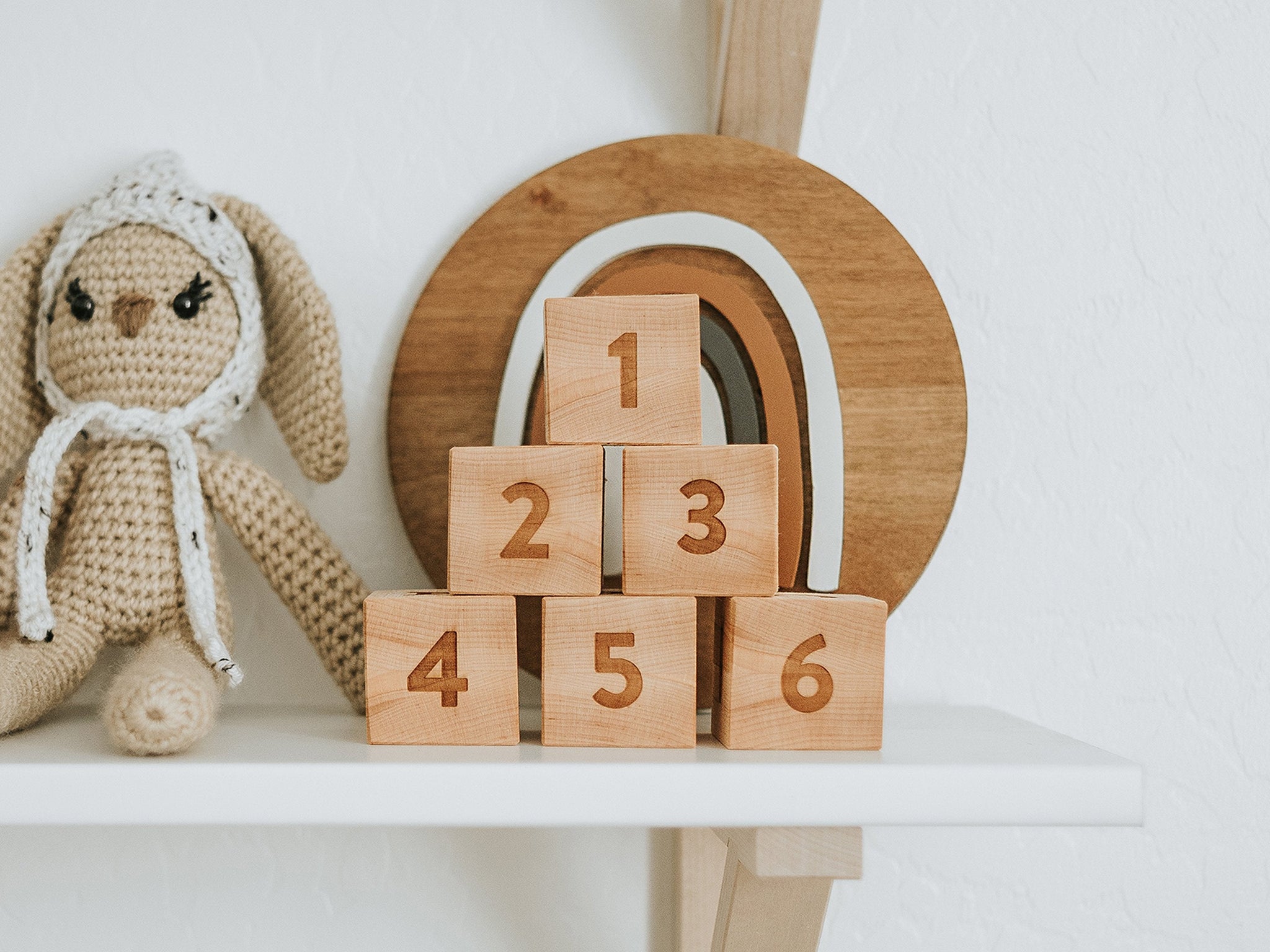 Custom Modern Wooden Name Blocks