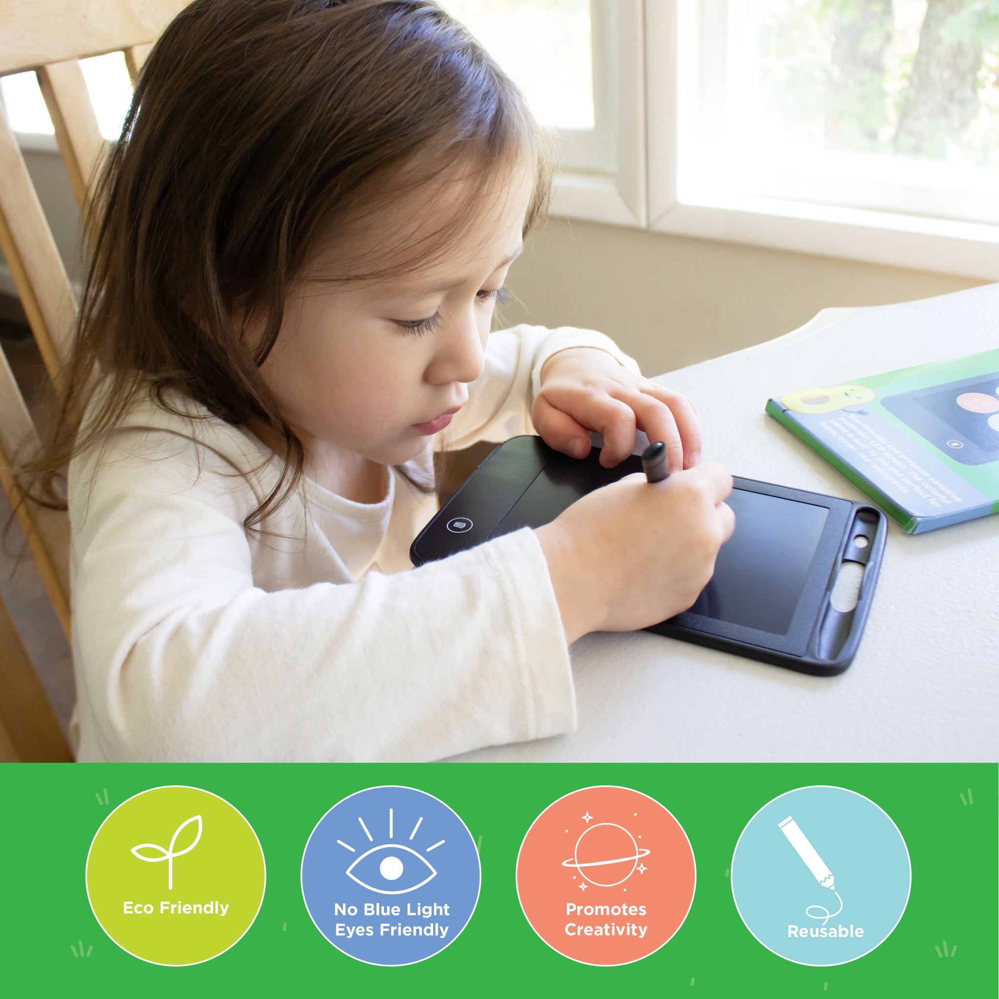 Eco-Friendly Reusable Writing Tablet 6.5 LCD Screen With Drawing Pen and Locking Switch