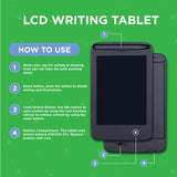 Eco-Friendly Reusable Writing Tablet 6.5 LCD Screen With Drawing Pen and Locking Switch