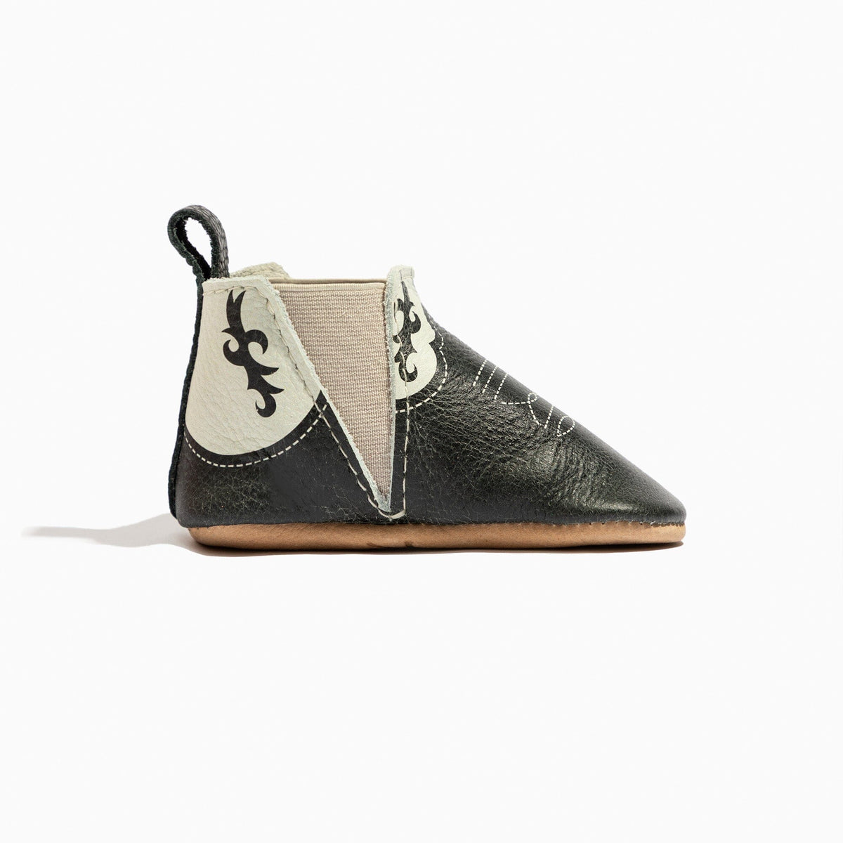 Three Little Tots Ebony Cowboy Chelsea Boot Baby Shoe, alternate angle