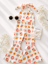 Andi Pleated Bell Bottom Jumpsuit - Retro Blooms