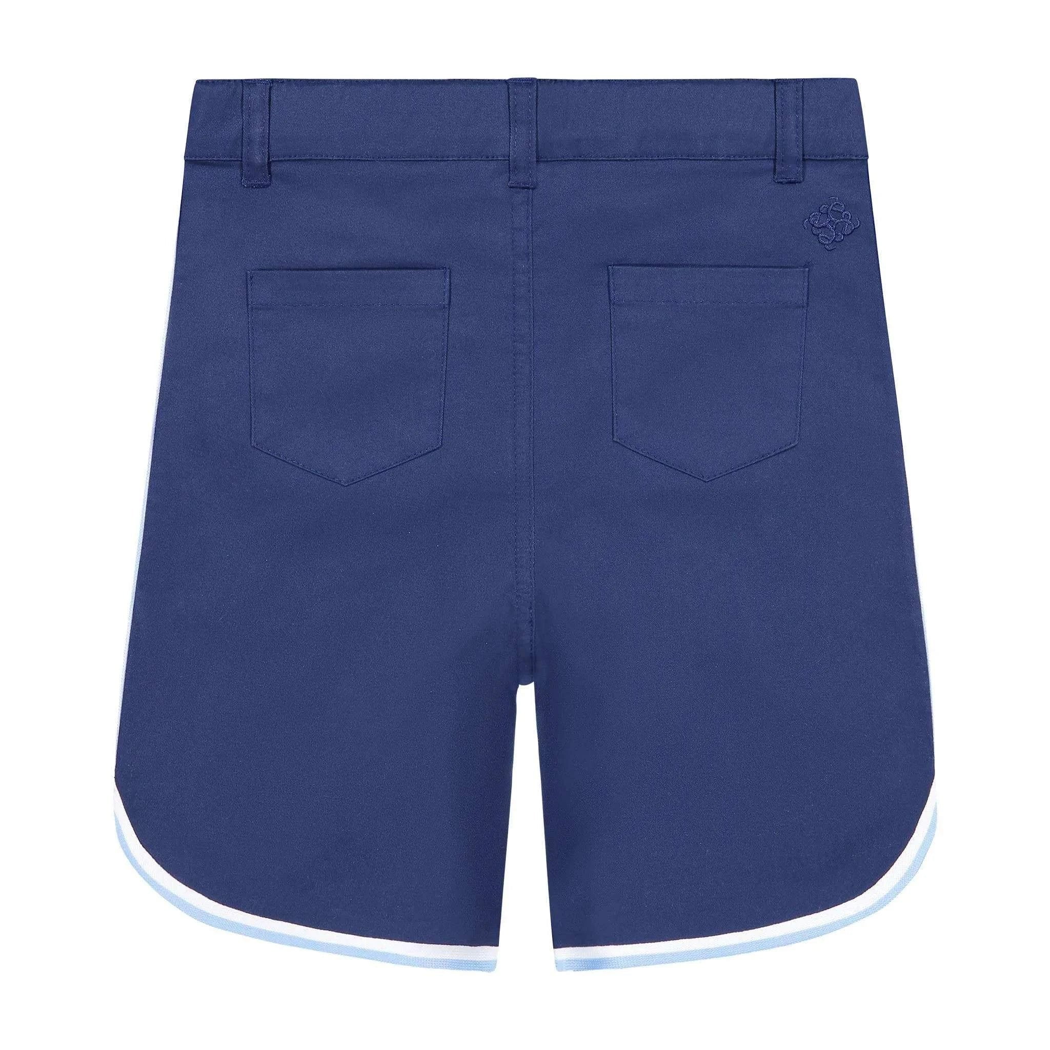 Three Little Tots Andy and Evan - Boys Piped Shorts - Navy, additional product photo