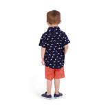 Three Little Tots Andy and Evan - Boys Twill Shorts - Coral, additional product photo
