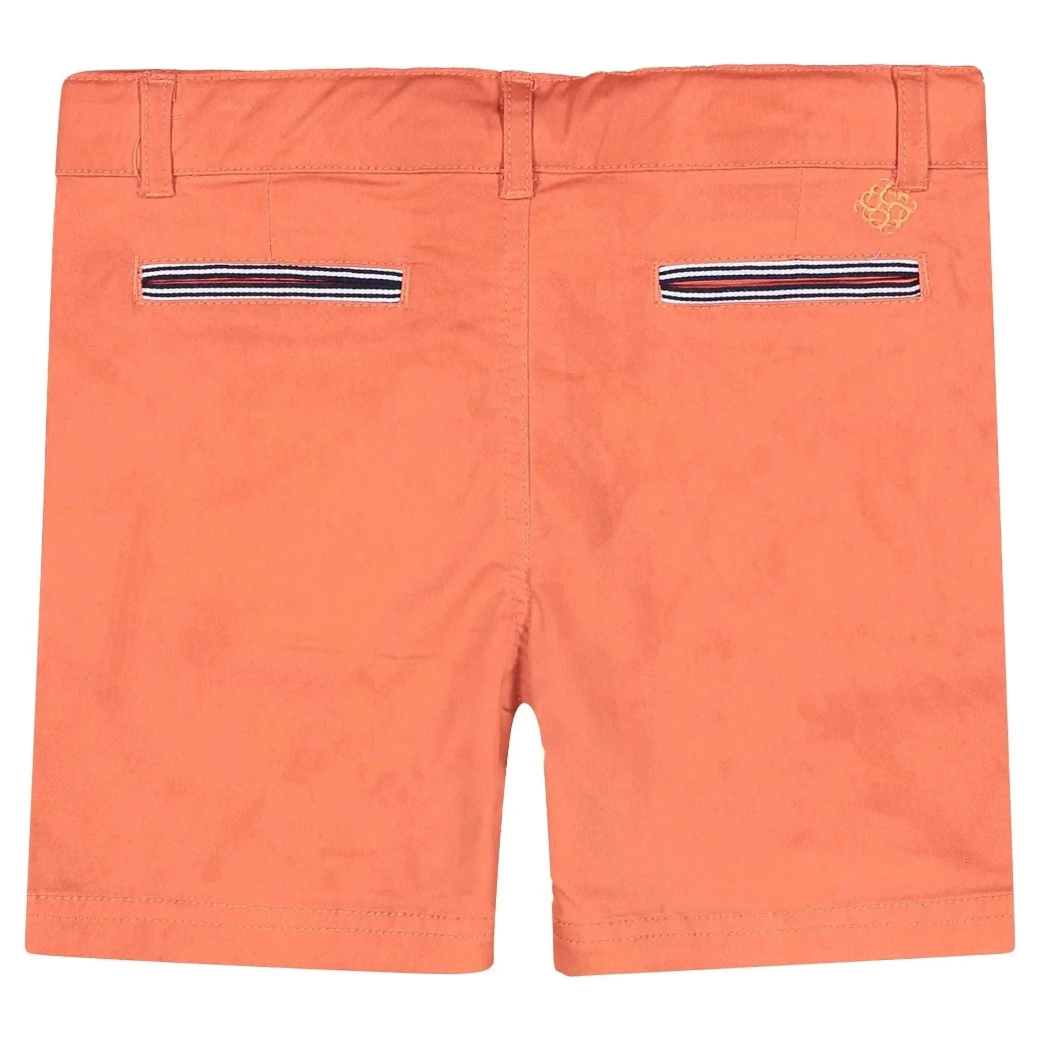 Three Little Tots Andy and Evan - Boys Twill Shorts - Coral, additional view