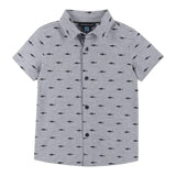 Three Little Tots Andy and Evan - Boys Knit Shark Button Down Shirt