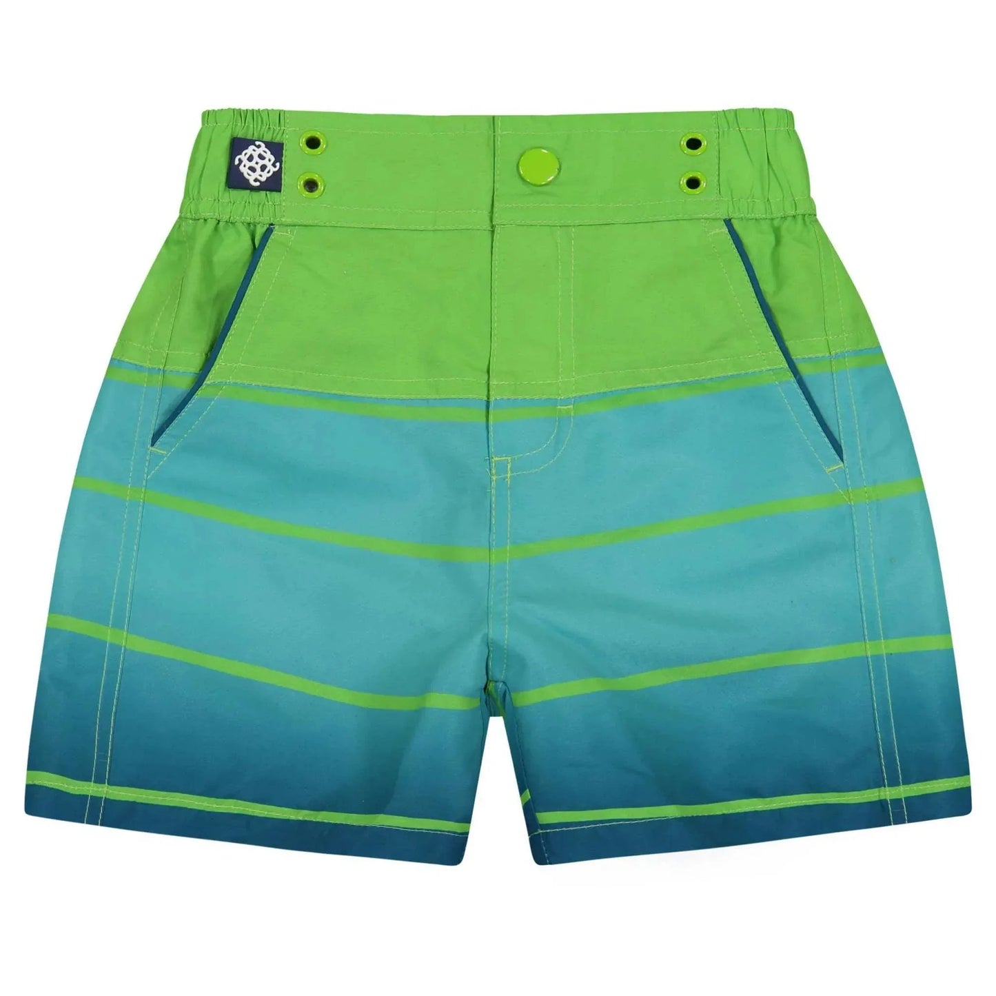 Three Little Tots Andy and Evan - Boys Swim Bottom - Aqua Stripe
