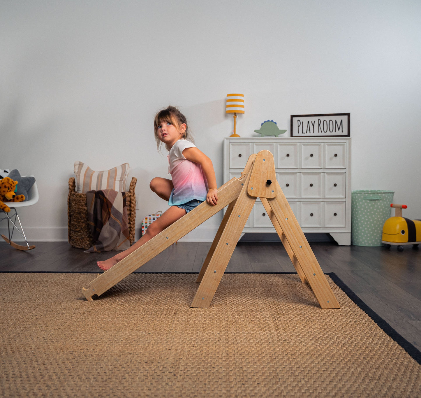 Three Little Tots Hazel Pikler Triangle Slide and Rocker Set, sixth additional photo