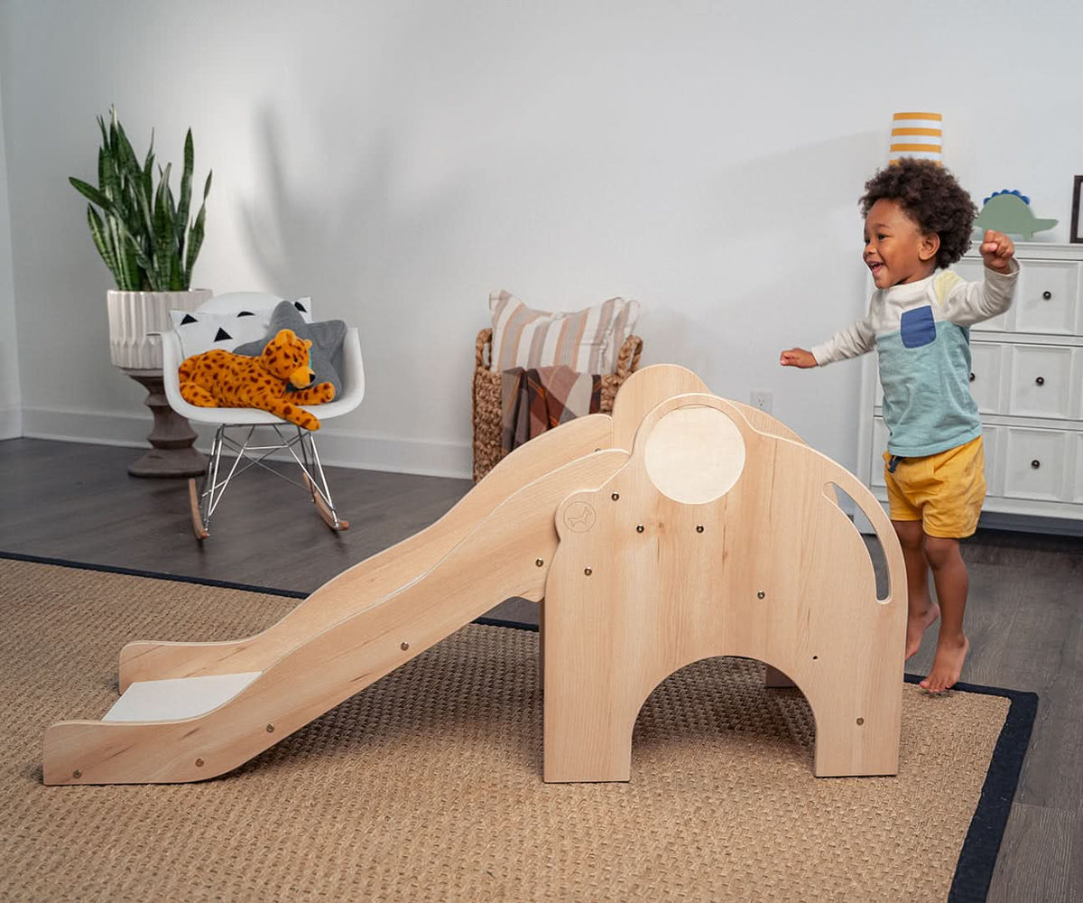 Three Little Tots Nima- Elephant Slide, in Natural