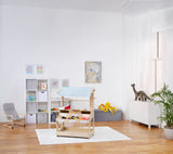 Three Little Tots Cypress Wooden Market Stand Pretend Play Shop for Kids with Storage, eighth additional photo