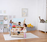 Three Little Tots Cypress Wooden Market Stand Pretend Play Shop for Kids with Storage, additional product photo