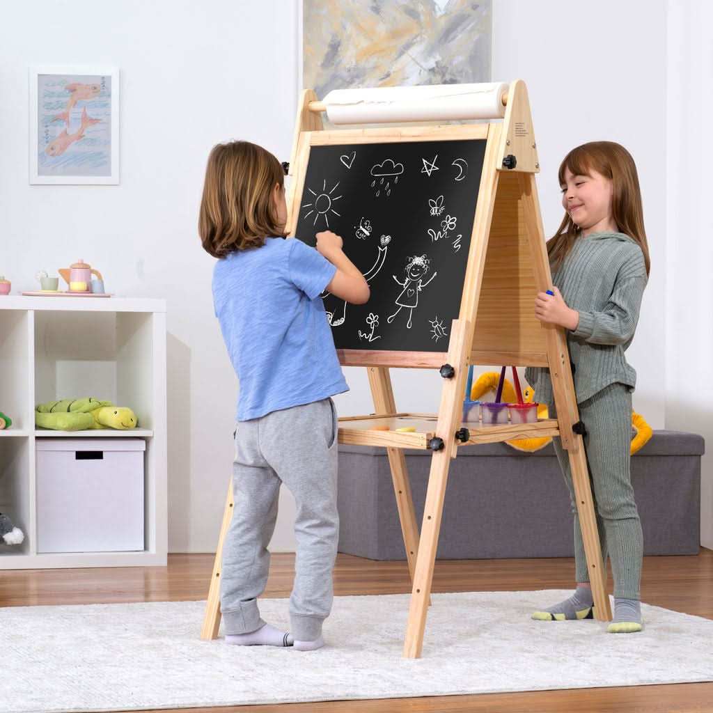 Three Little Tots Foldable Kids Easel 3 Adjustable Heights Art Station for Drawing and Painting, supplementary photo