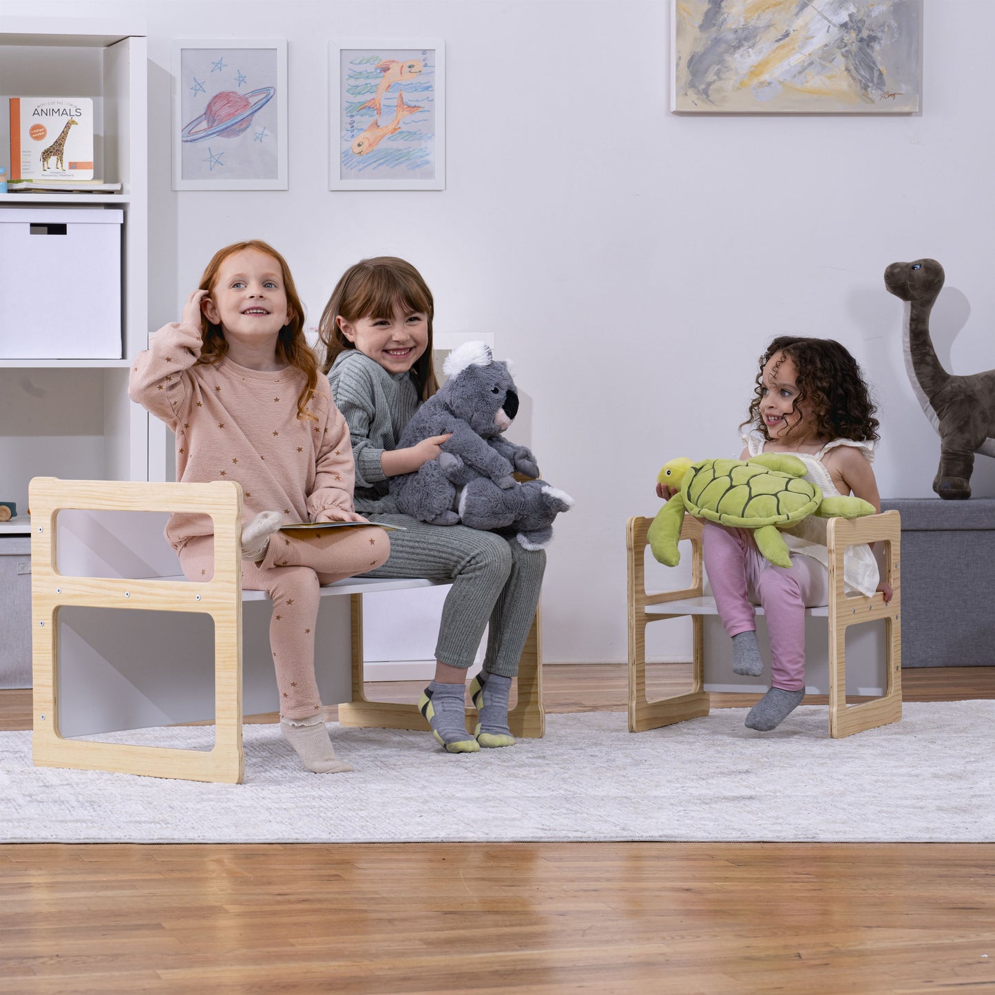 Three Little Tots Hanover Convertible Table Chair and Bench Set, additional view