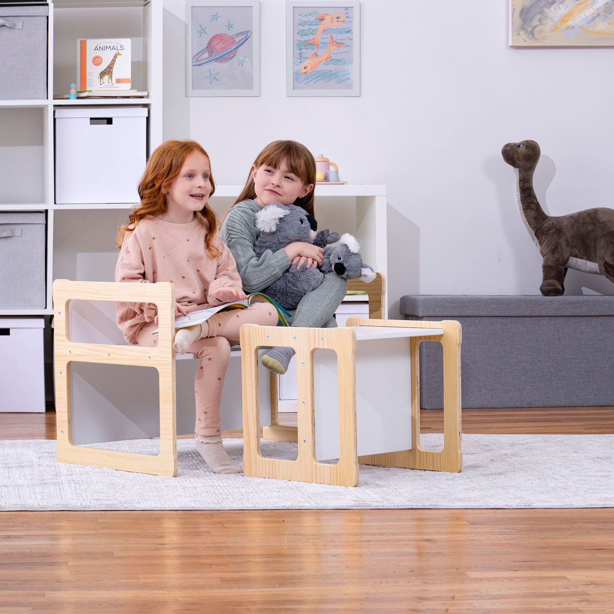 Three Little Tots Hanover Convertible Table Chair and Bench Set, eighth additional photo