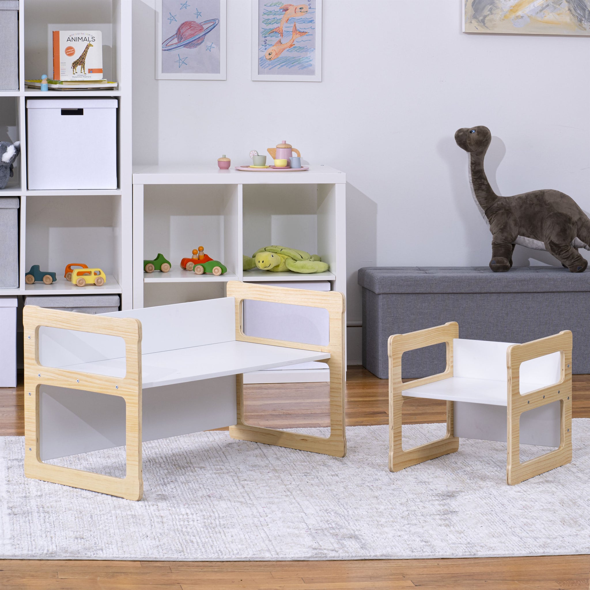Three Little Tots Hanover Convertible Table Chair and Bench Set