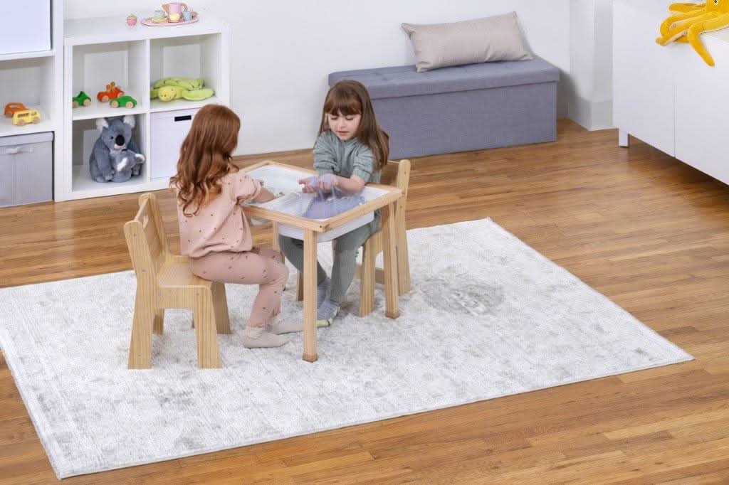 Three Little Tots Cordia Wooden Kids Activity Table and Chair Set Montessori-Inspired Desk for Play , ninth additional photo