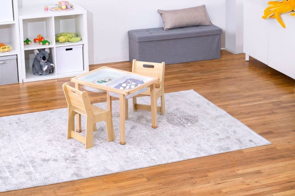 Three Little Tots Cordia Wooden Kids Activity Table and Chair Set Montessori-Inspired Desk for Play , tenth additional photo
