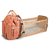 Baby Infant Nappy Changing Bag Portable Large Capacity Folding Crib Diaper Backpack Stroller Straps Pad for Travel Outdoor 28GD