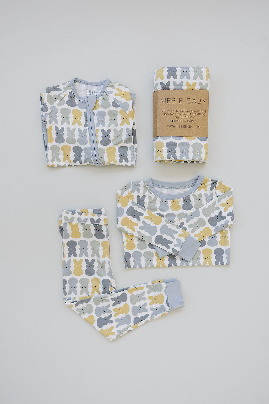 Three Little Tots Dusty Blue Peep Bamboo Cozy Set, extra product detail