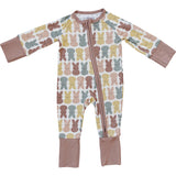 Baby onesie with bunny pattern on a white background