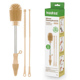 Three Little Tots Haakaa Silicone Cleaning Brush Kit, in Champagne
