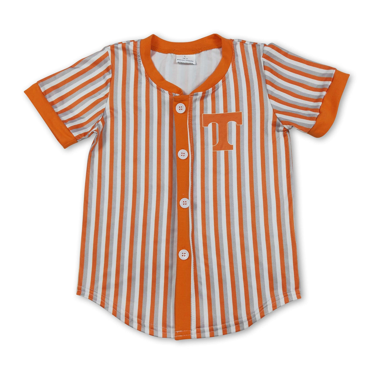 Short sleeves stripe T kids boys button down team shirt
