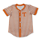 Short sleeves stripe T kids boys button down team shirt