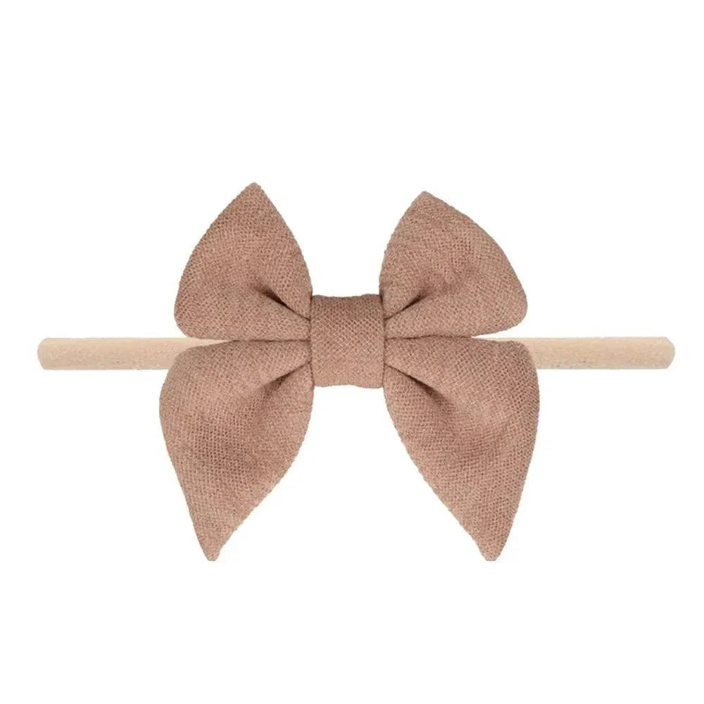 Three Little Tots Baby Bow Headband, in Champagne