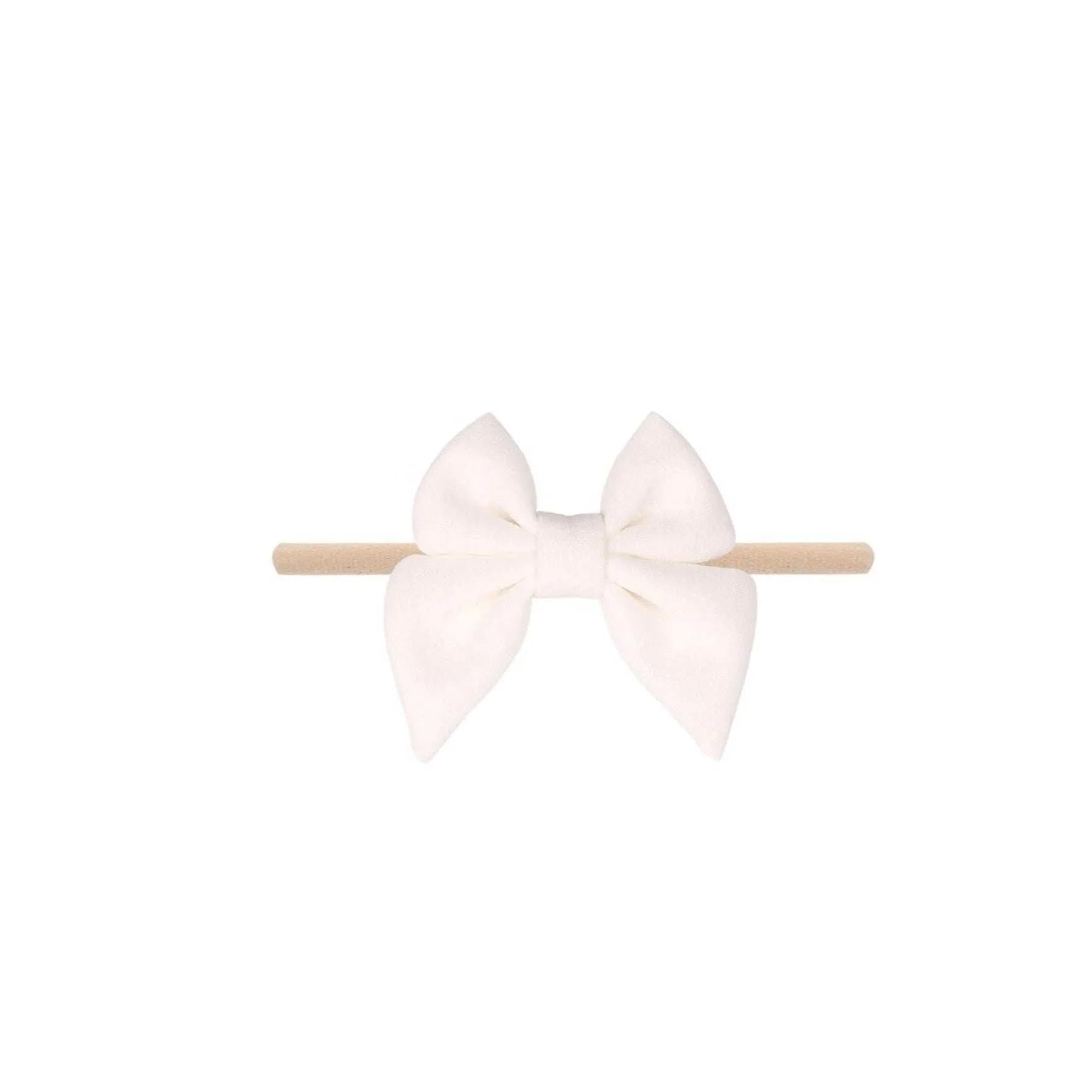 Three Little Tots Baby Bow Headband, in White