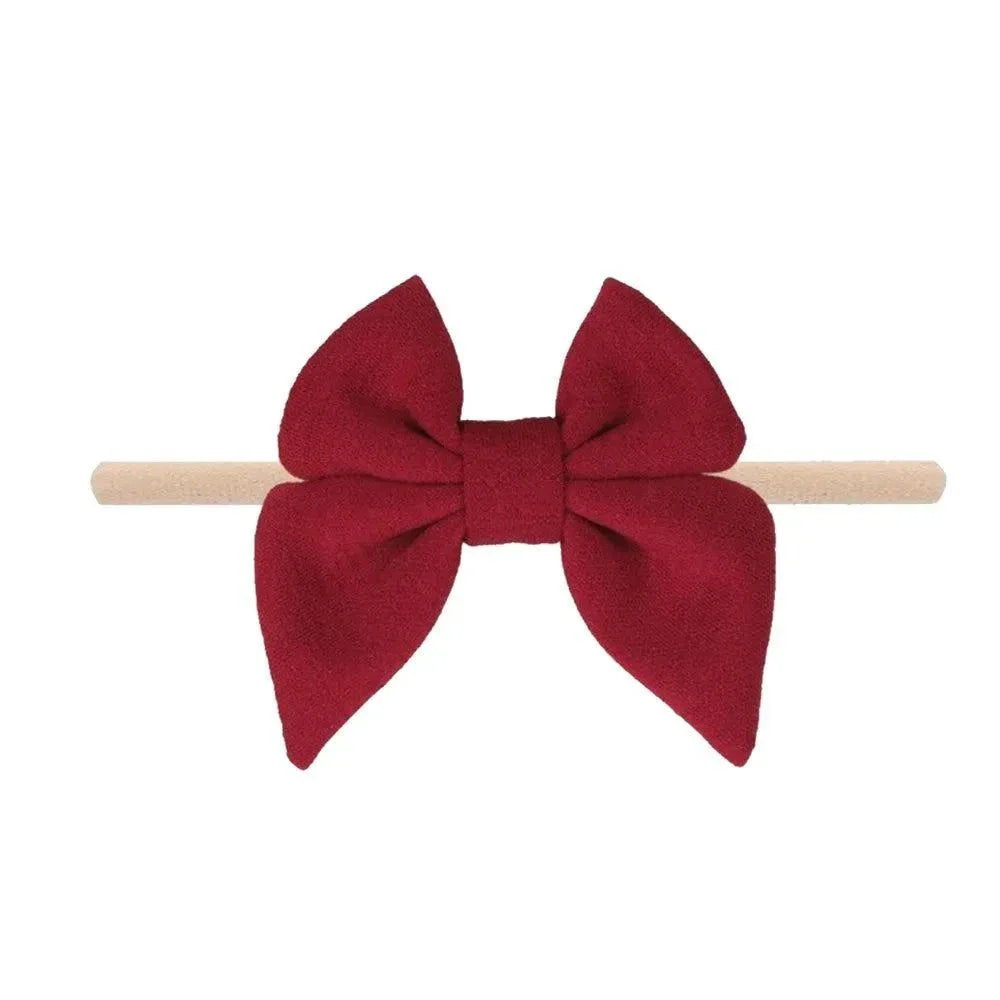 Three Little Tots Baby Bow Headband, in Merlot
