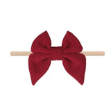 Three Little Tots Baby Bow Headband, in Merlot