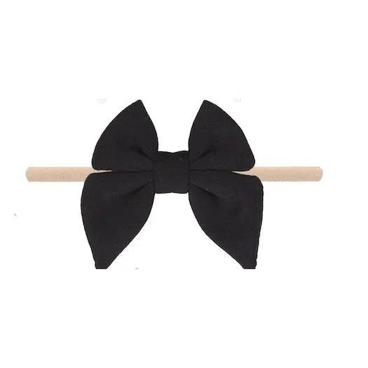 Three Little Tots Baby Bow Headband, in Black