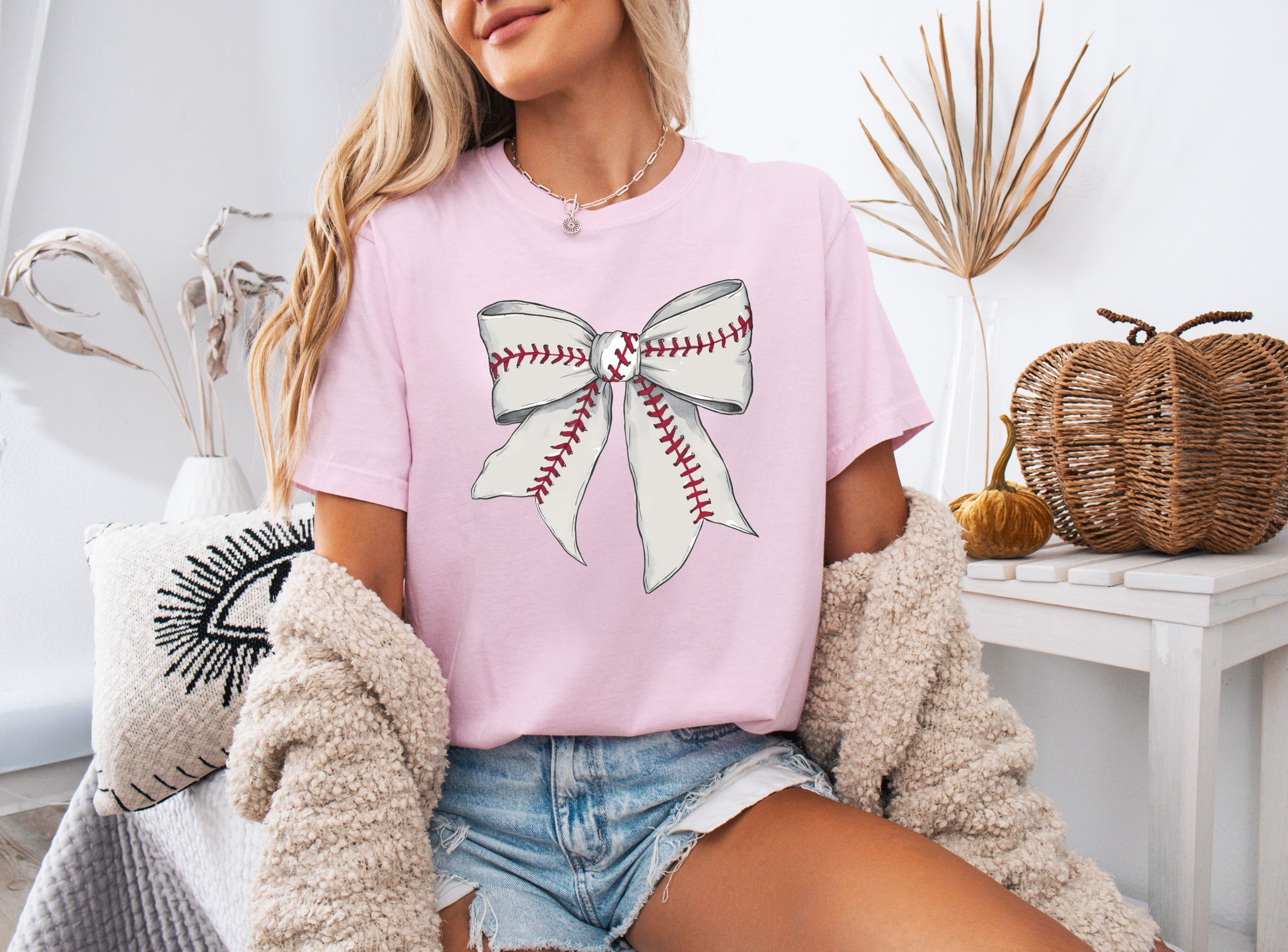 Baseball Lover Mom Game Day Comfort Colors Graphic Tees (Ribbon)