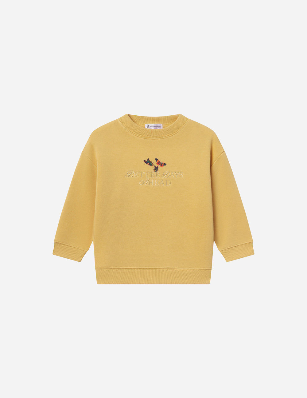 Three Little Tots Better Days Butterfly Kids Crewneck, another angle