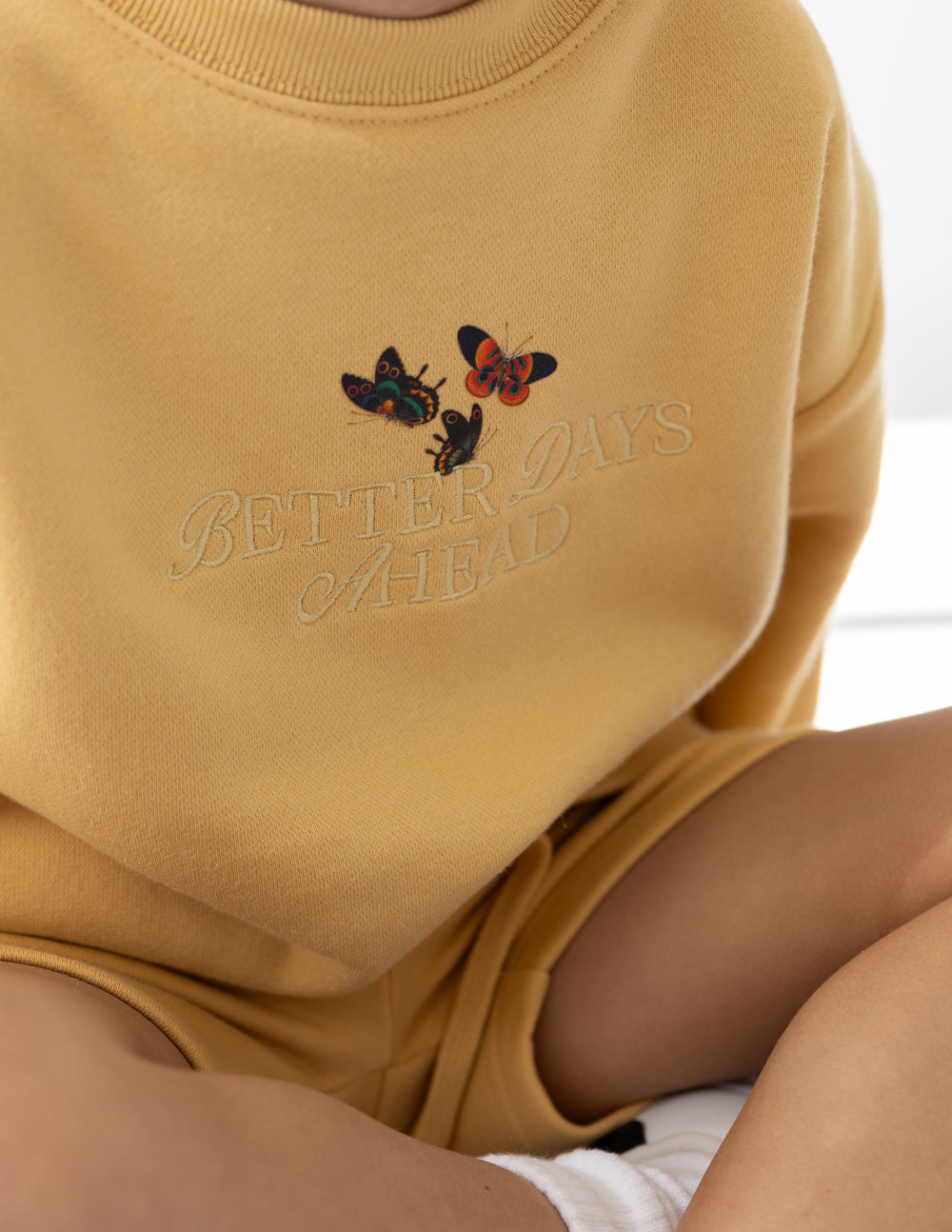 Three Little Tots Better Days Butterfly Kids Crewneck, additional view