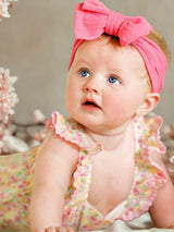 Floral Girls Smocked Ruffle Romper