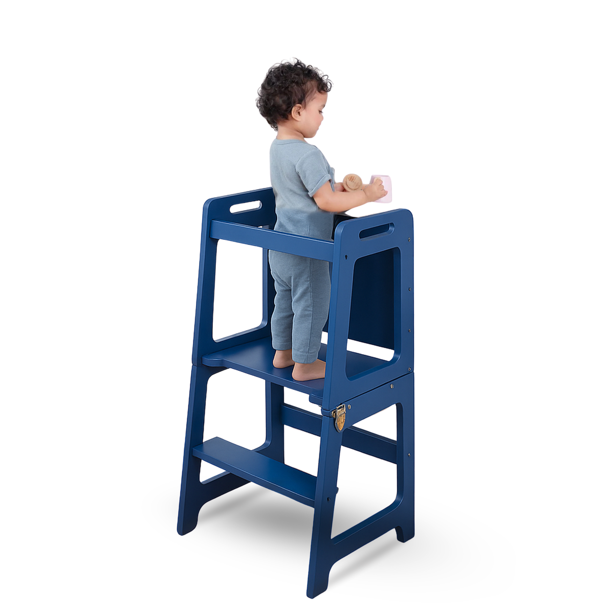 Three Little Tots Date 4-in-1 Kitchen Tower and Desk, in Blue
