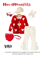 Three Little Tots Charming White Denim Pants with Cute Bows, supplementary photo