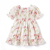 Blush Bouquet Smocked Puff Sleeve Dress