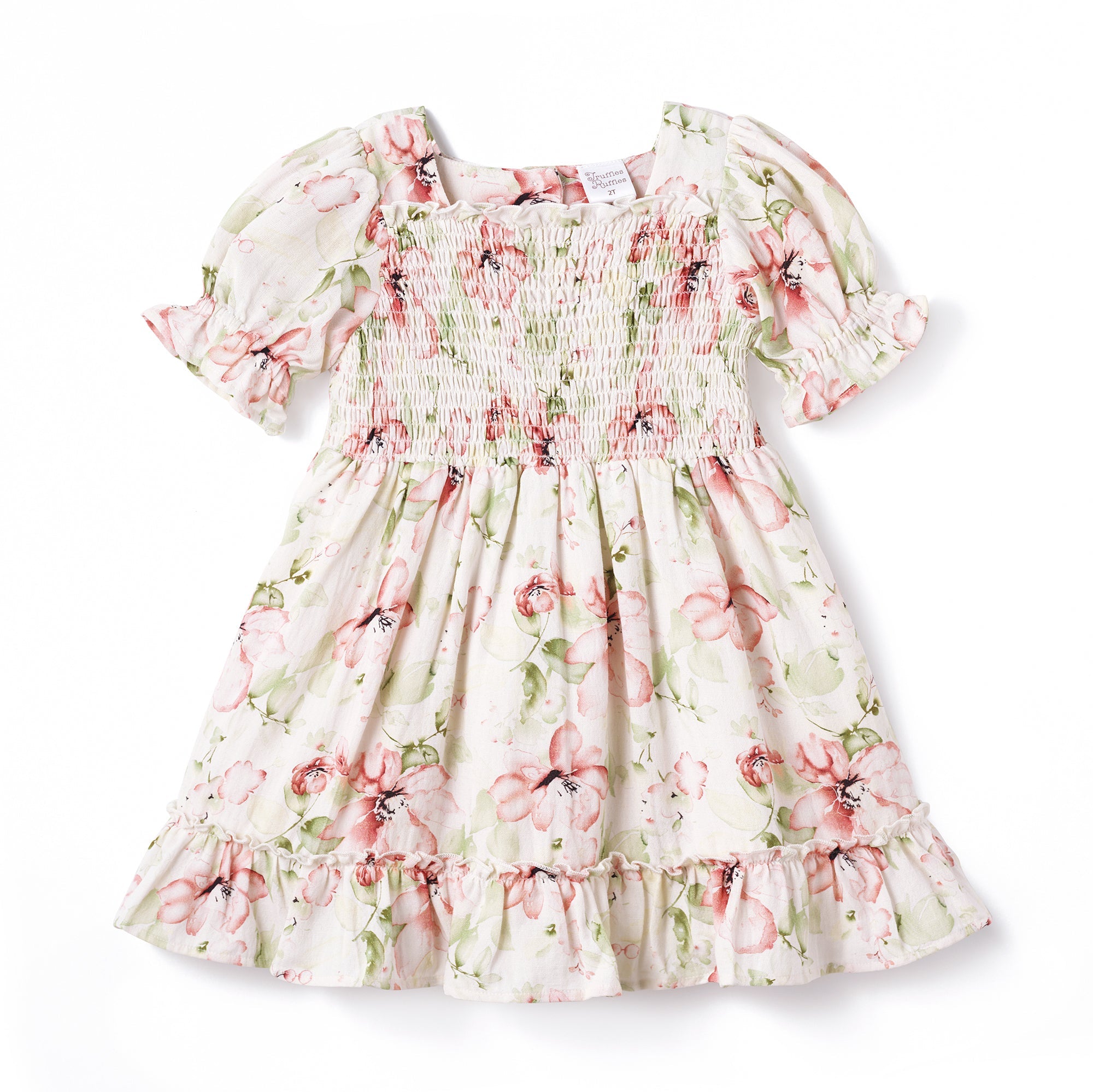 Blush Bouquet Smocked Puff Sleeve Dress